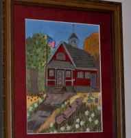 Acrylics Paintings With Or Wo - Little Red School House - Acrylic